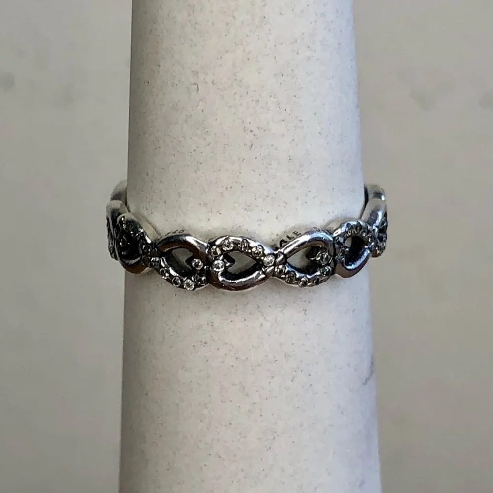 S⭕️LD‼️Pandora Infinite Love Ring Two Tone Size 7/54 - Picture 7 of 10